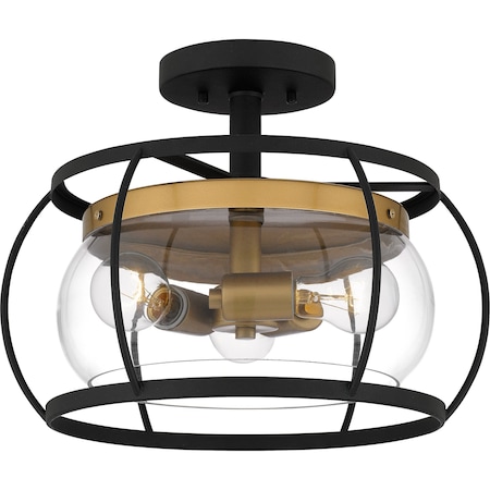 Quoizel Thyme Outdoor Semi Flush 3 Lights Earth Black THY1715EK
